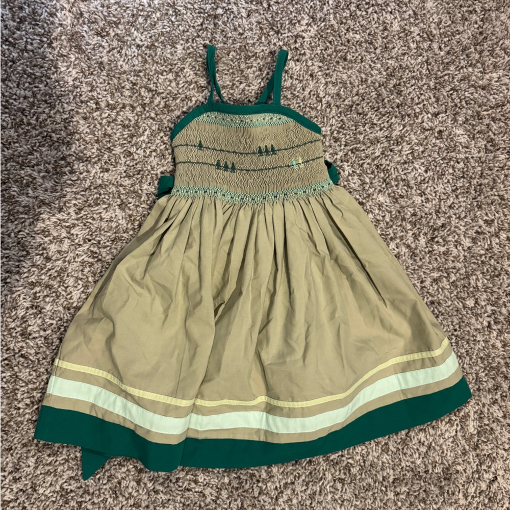 Well Dressed Wolf Birds on a Wire girls’ dress 2T green sleeveless